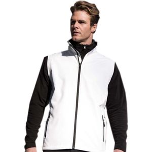 Softshell casual bodywarmer wit voor heren - Outdoorkleding wandelen/zeilen - Mouwloze vesten 2XL (44/56)