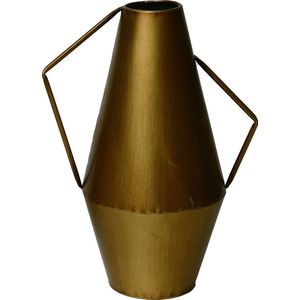 Oneiro Luxe Vaas Vase Cadiz Metal 23x16x31cm Antique Gold – hotel chique - binnen – accessoires – tuin – decoratie – bloemen – mat – glans – industrieel - droogbloemen