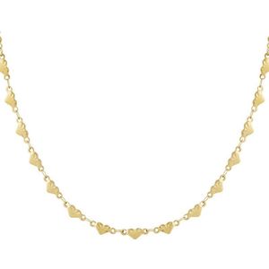 Hartjes ketting- Goudkleurig - Ketting dames - goudkleurig - Moederdag cadeau - Stainless Steel - Nikkel vrij - Cadeau voor vrouw - Sieraden voor dames
