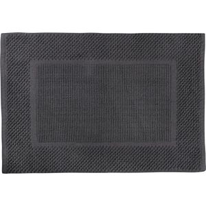 Differnz Basics badmat geschikt voor vloerverwarming – 100% katoen – Donkergrijs – 50 x 80 cm