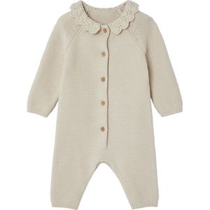 Vertbaudet Gebreide baby jumpsuit met gehaakte kraag