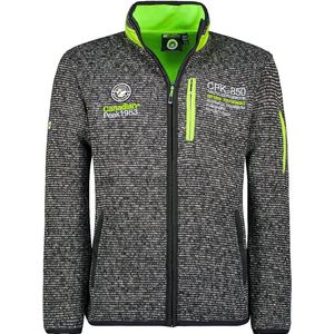 Zwart Fleece Vest Heren Opstaande Kraag Borstzak Canadian - S