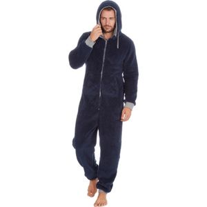 Onesie, Jumpsuit Snuggle fluffy hooded super soft blauw/grijs