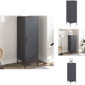 vidaXL Hoge Kast - Hoge Kasten - Hoog Dressoir - Hoge Kast Woonkamer - Hoge kast 36x39x113 cm staal antracietkleurig