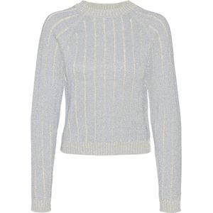 Vero Moda Trui Vmvanja Ls O-neck Pullover 10314099 Birch/w. Zilver Dames Maat - XL