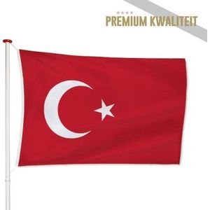 Turkse Vlag Turkije 150x225cm - Kwaliteitsvlag - Geschikt voor buiten