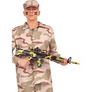 FUNIDELIA Militair machinepistool voor vrouwen en mannen - Zwart