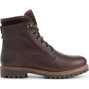 Travelin' Langesund Heren - Leren Veterschoenen - Wol gevoerde boots - Donkerbruin leer