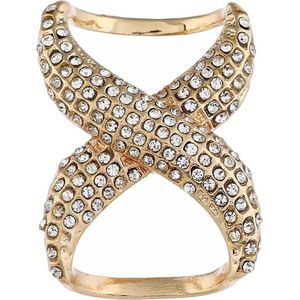 Fako Bijoux® - Sjaalklem - Sjaal Klem - Sjaal Ring - Infinity - Kristal - 30x40mm - Goudkleurig