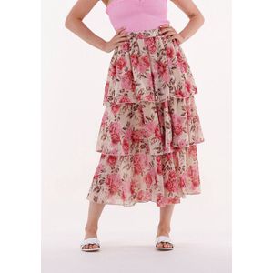 Na-kd Midi Frilled Skirt Rokken Dames - Roze - Maat 36