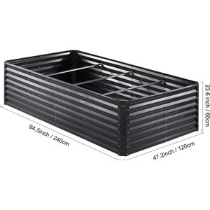 Kweekbak planten - Moestuinbak - Verhoogd bed - 240x120x60cm - Kweekbakken moestuin - Gray - 1700 Liter