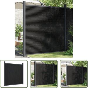 The Living Store Schuttingpaneel 180x186 cm HKC grijs - Schuttingpanel - Houten Schutting - Aluminium Schutting - Tuinschutting - Privacy Scherm