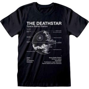 Star Wars - Death Star Sketch  Unisex T-Shirt Zwart