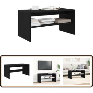 vidaXL Tv-meubel 80x40x40 cm - Zwart Eikenhout Tv-meubel - Salontafel - Houten Tv-kast - Media Kast - Compact Tv-meubel