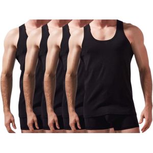 4-Pack Onderhemden - Heren ondershirt - 100% katoetn - Zwart- Maat - L (7)
