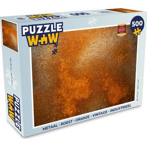 Puzzel Metaal - Roest print - Oranje - Vintage - Industrieel - Legpuzzel - Puzzel 500 stukjes