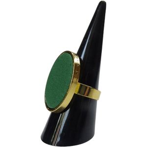 2 Love it Olijf - Ring - Verstelbaar in maat - Stainless steel - Polymeerklei - 18 x 25 mm - Olijf groen - Goudkleurig