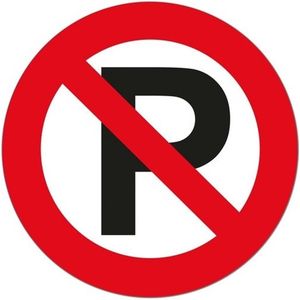 2x Verboden parkeren stickers 14 cm - Parkeerverbod stickers - Niet parkeren