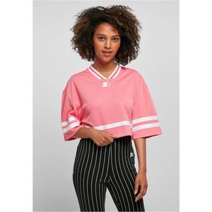 Starter Black Label - Cropped Mesh Jersey Sport top - S - Roze/Wit