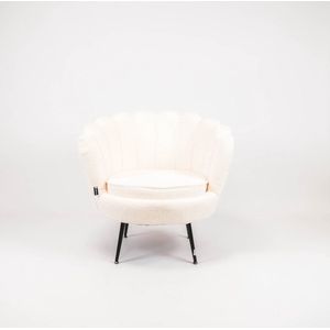 Housevitamin Schelp stoel - Teddy Wit - 84x76x82cm