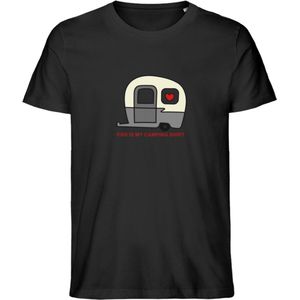Grappig Heren en Dames T Shirt - Mijn Kampeer Shirt - Zwart - 3XL