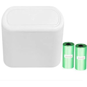 Kleine Prullenbak voor Auto met Vuilniszakken - Automatische Sluiting - Compact Formaat - Reisaccessoire voor Netheid - Opbergen van Afval - Auto-organizer