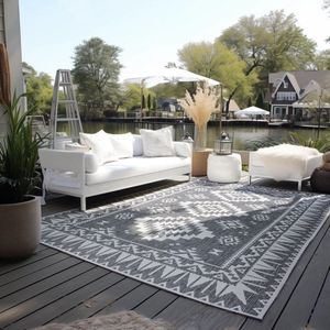 Flycarpets Elle Decoration - Binnen & Buitenkleed - Omkeerbaar - Gemini - Zilver - 120x170 cm