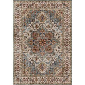 Vintage tapijt - carpet - Vloerkleed -160 x 230 cm - navy blauw
