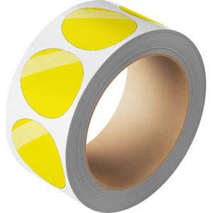 Ronde gele stickers, 25 meter op rol 30 mm - 800 per rol