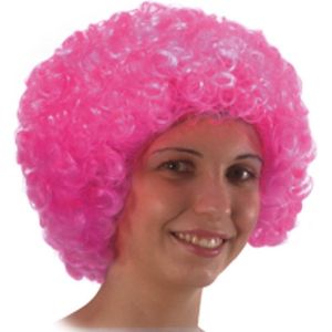 Carnival Toys Pruik Afro 32 Cm Synthetisch Roze One-size