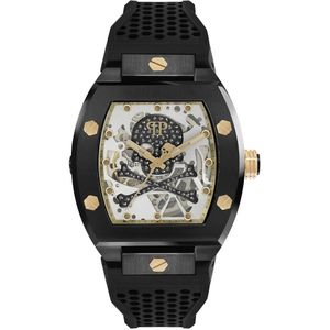 Philipp Plein The $Keleton PWBAA0521 Horloge - Siliconen - Zwart - Ø 44 mm