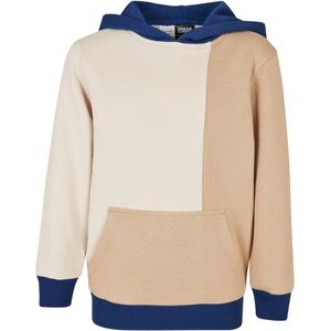 Urban Classics - Oversized Color Block Kinder hoodie/trui - Kids 122/128 - Beige/Blauw