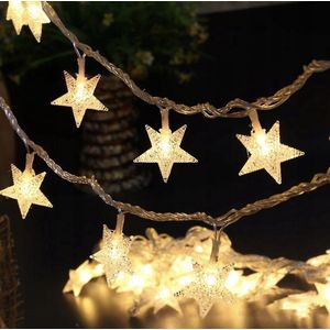 MOZY - Kerstverlichting - Sterren - 1.5 meter - Warm Wit - 10 Lichtjes - Kerstdecoratie - Lichtsnoer - Sneeuwvlok - Winter - Kerstboom - Kerstversiering