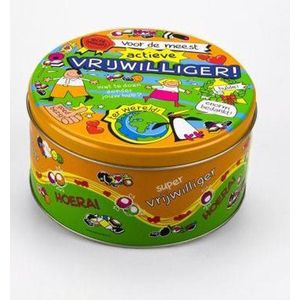 Snoep - Snoeptrommel - Vrijwilliger - Gevuld met Snoep - In cadeauverpakking met gekleurd lint