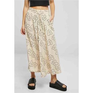 Urban Classics - Viscose Midi Lange rok - 4XL - Creme/Zwart