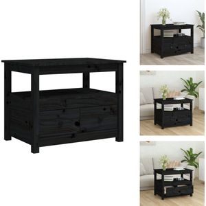 vidaXL Salontafel - Salontafels - Tafel - Bijzettafel - Salontafel 71x49x55 cm massief grenenhout zwart