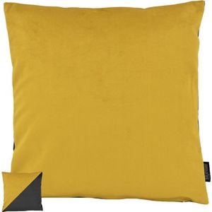 Velvet 2 Tone - Yellow / Black Kussenhoes | Velours / Fluweel - Polyester | 45 x 45 cm