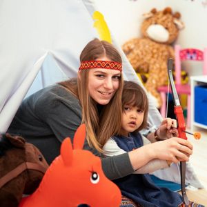 relaxdays wigwam speeltent voor kinderen - indianentent kinderkamer - kindertent blauw