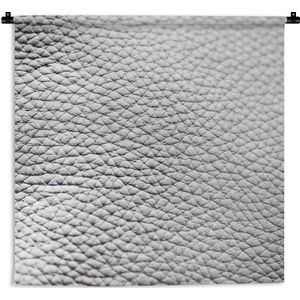 Wandkleed - Wanddoek - Grijze lederen achtergrond - 60x60 cm - Wandtapijt