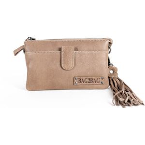 Bag2Bag - Dover - Leren Crossbody Bag - Clutch - Taupe - Grey