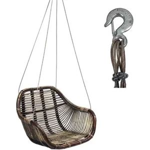 Van der Leeden Rotan hangstoel Fly Brown - (L)66 x (B)65 x (H)49 cm - Steel Wire