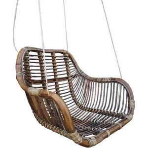 Van der Leeden Rotan hangstoel Fly Brown - (L)66 x (B)65 x (H)49 cm - Steel Wire
