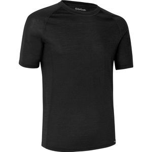 GripGrab - Merino Blend Thermal Korte Mouw Lente Herfst Fiets Ondershirt Thermoshirt met Merinowol - Zwart - Heren - Maat L