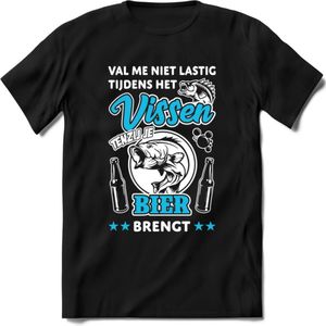 Val Me Niet Lastig Tijdens Het Vissen T-Shirt | Blauw | Grappig Verjaardag Vis Hobby Cadeau Shirt | Dames - Heren - Unisex | Tshirt Hengelsport Kleding Kado - Zwart - S