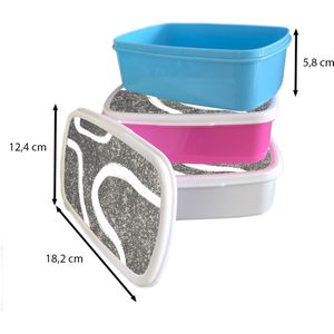 Broodtrommel Wit - Lunchbox - Brooddoos - Abstract - Minimalisme - Design - 18x12x6 cm - Volwassenen