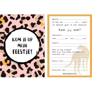 Uitnodigingen feestje - Meisje Luipaard - MamaKaart.nl