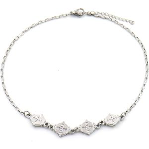 Ketting voor Kinderen - Munten met Kruis - RVS - Lengte Verstelbaar 36-39 cm - Zilverkleurig