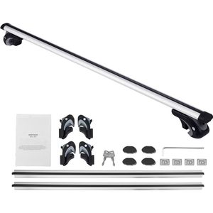 Universele Dakdragers 54"" Aluminium Dwarsstang, Geschikt voor Verhoogde Zijrails met Spleet - 200 Lbs Laadvermogen, Verstelbaar met Sloten voor SUV's, Sedans, Bestelwagens
