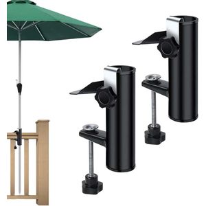 Parasolhouder Terrasschermklem - Buitenoplossing voor Balkon en Tuin - 2 Stuks