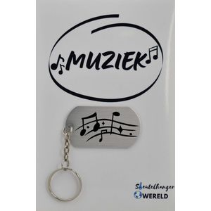 muzieknoot Sleutelhanger inclusief kaart - muzieknoot cadeau – muzieknoot - Leuk kado voor je vriend om te geven - 2.9 x 5.4CM